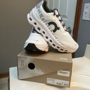 Mens On Running Cloudmonster Brand New Size 11.5 Medium White/Black -Retail $170